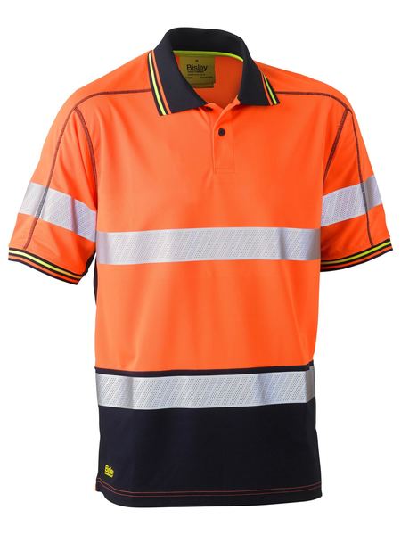 BK1219T - Bisley - Taped Two Tone Hi-Vis Polyester Mesh Polo