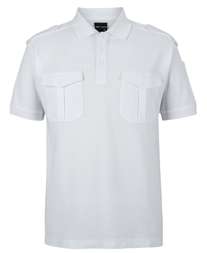 210ES - JB's Wear - S/S 250 Epaulette Polo White