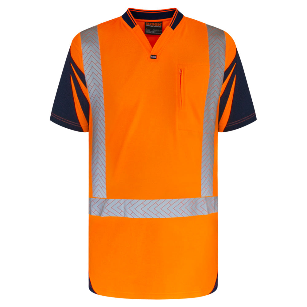 232012 - Bison - Day/Night Quick-Dry Cotton Backed Polo Orange