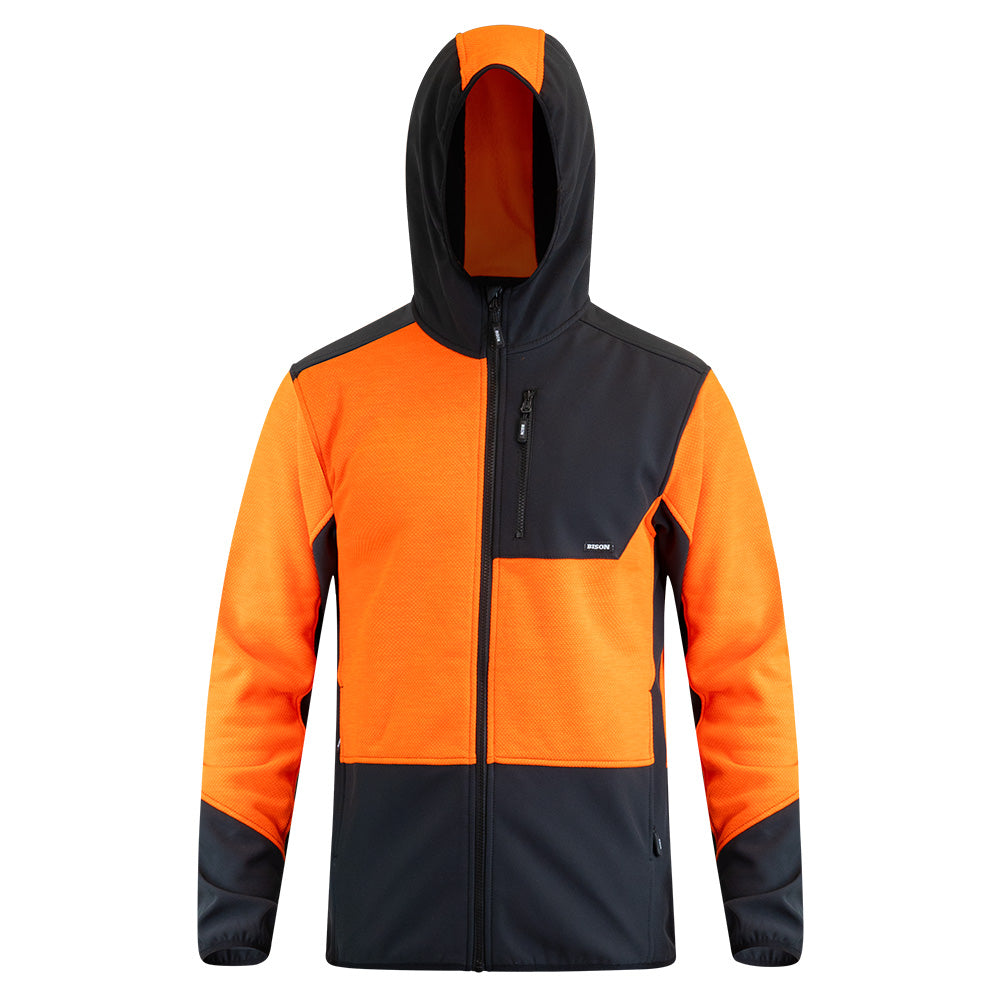 25005 - Bison - Hooded Sweatshirt Contrast Orange/Black