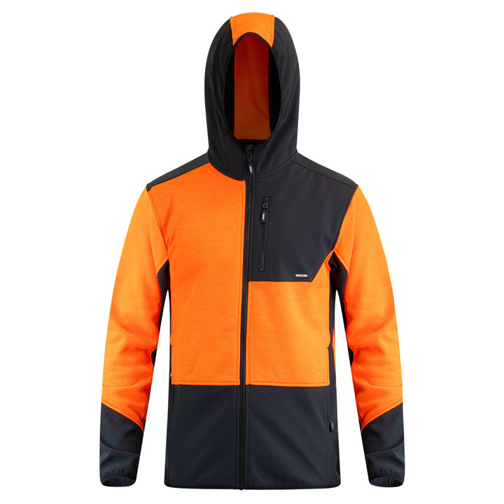 25005 - Bison - Hooded Sweatshirt Contrast Orange/Black