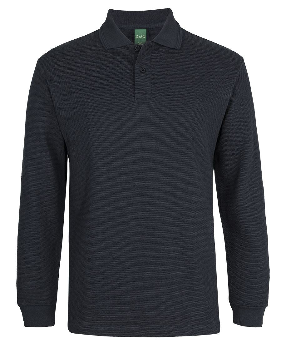 2PCL - JB's Wear - L/S 320g Popcorn Cotton Polo Navy