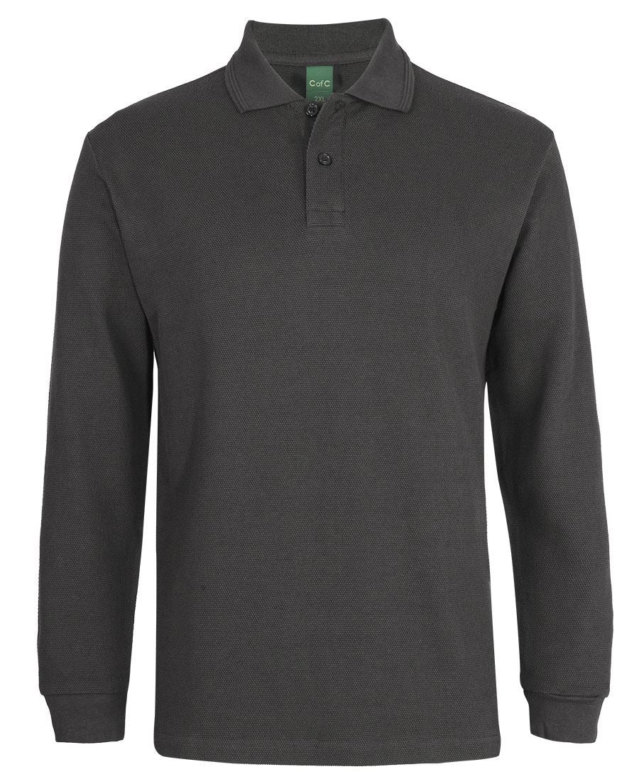 2PCL - JB's Wear - L/S 320g Popcorn Cotton Polo Gunmetal