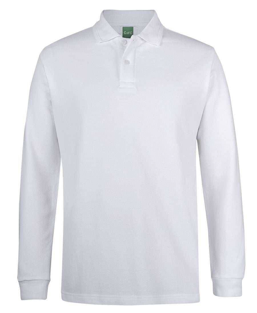 2PCL - JB's Wear - L/S 320g Popcorn Cotton Polo White