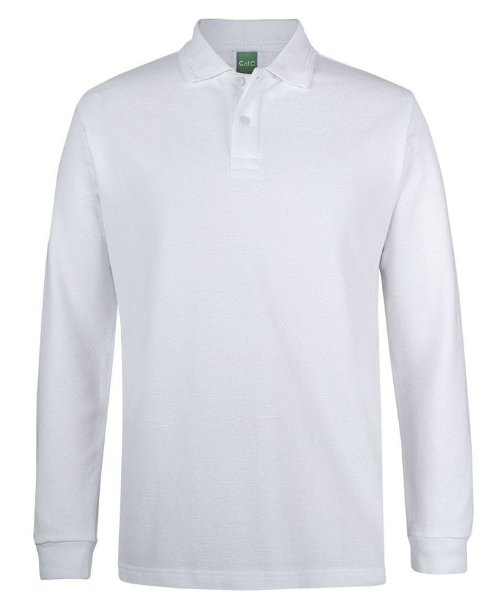 2PCL - JB's Wear - L/S 320g Popcorn Cotton Polo White