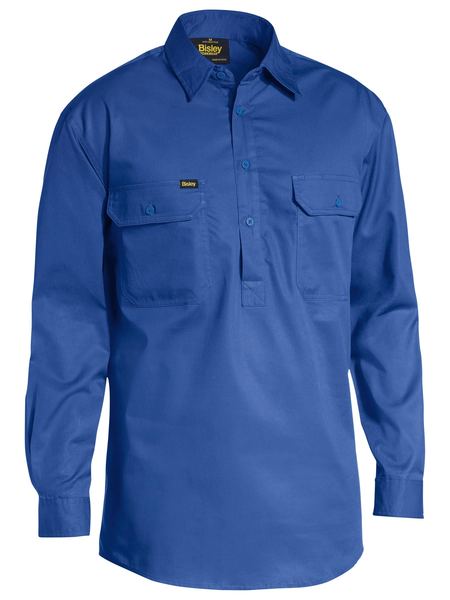 BSC6820 - Bisley - Closed Front Cool Lightweight Drill Shirt Royal