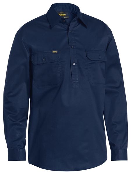 BSC6820 - Bisley - Closed Front Cool Lightweight Drill Shirt Navy