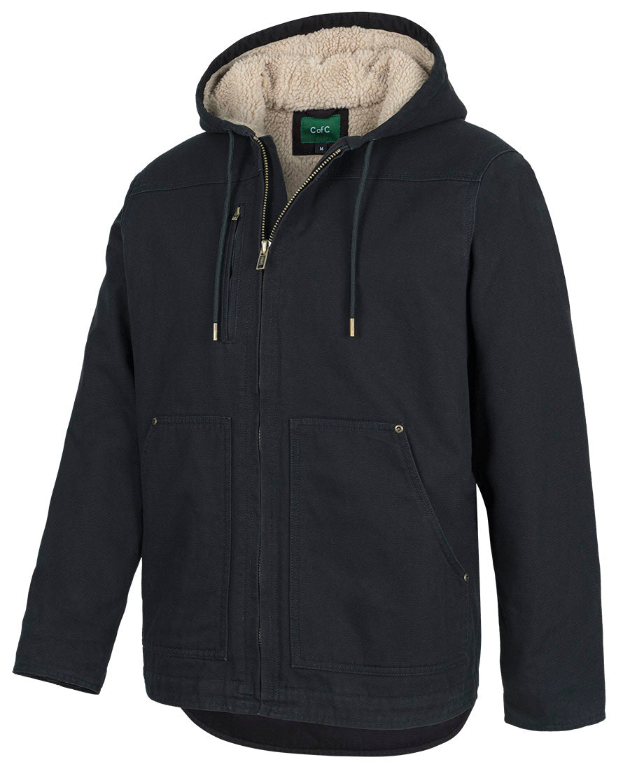3BHJ - JB's Wear - Canvas C of C Hooded Barn Jacket - Black