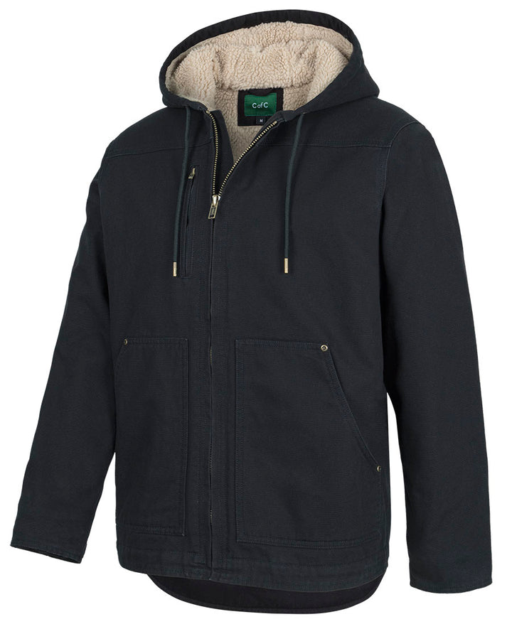 3BHJ - JB's Wear - Canvas C of C Hooded Barn Jacket - Black