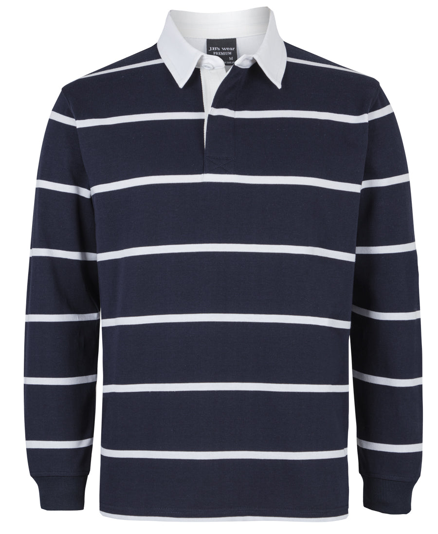 3RYD - JB's Wear - Yarn Dyed Rugby Shirt Navy/White