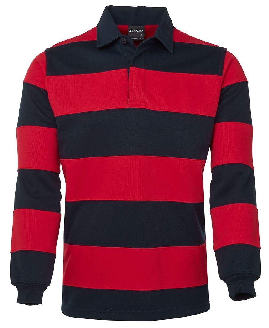 3SR - JB's Wear - Striped Rugby Shirt Navy/Red