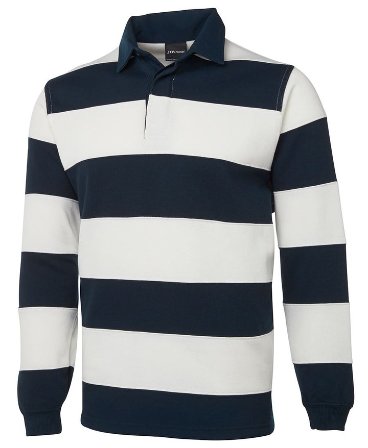 3SR - JB's Wear - Striped Rugby Shirt Navy/White