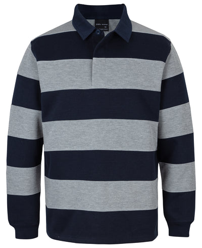 3SR - JB's Wear - Striped Rugby Shirt Navy/Marle