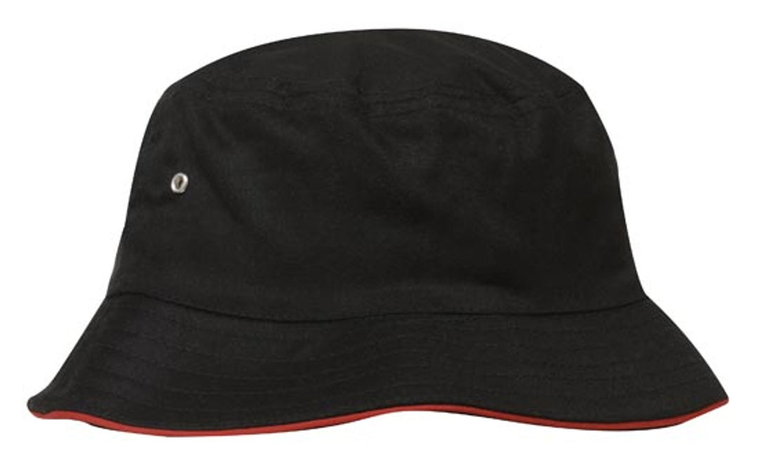 4223 - Headwear - Brushed Sports Twill Bucket Hat with sandwich trim options