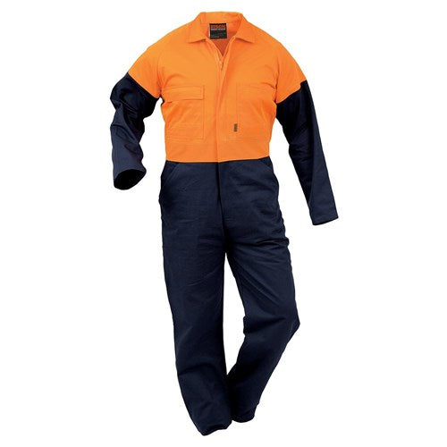 431021 - Bison - Overall Workzone Day Only Cotton Zip Orange/Navy