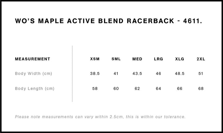 4611 - AS Colour - Womens Maple Active Blend Racerback