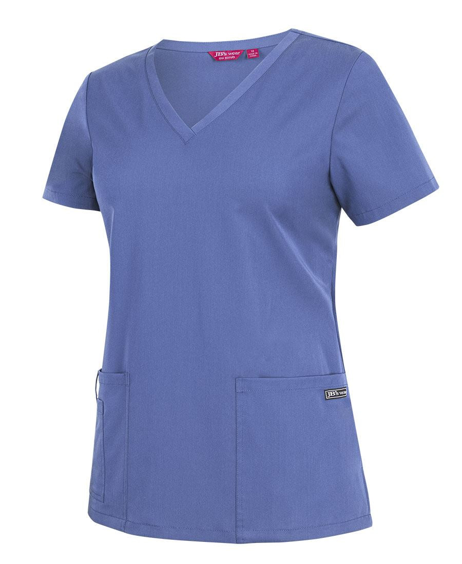 4SNT1 - JB's Wear - Ladies NU Scrub Top Vista Blue 