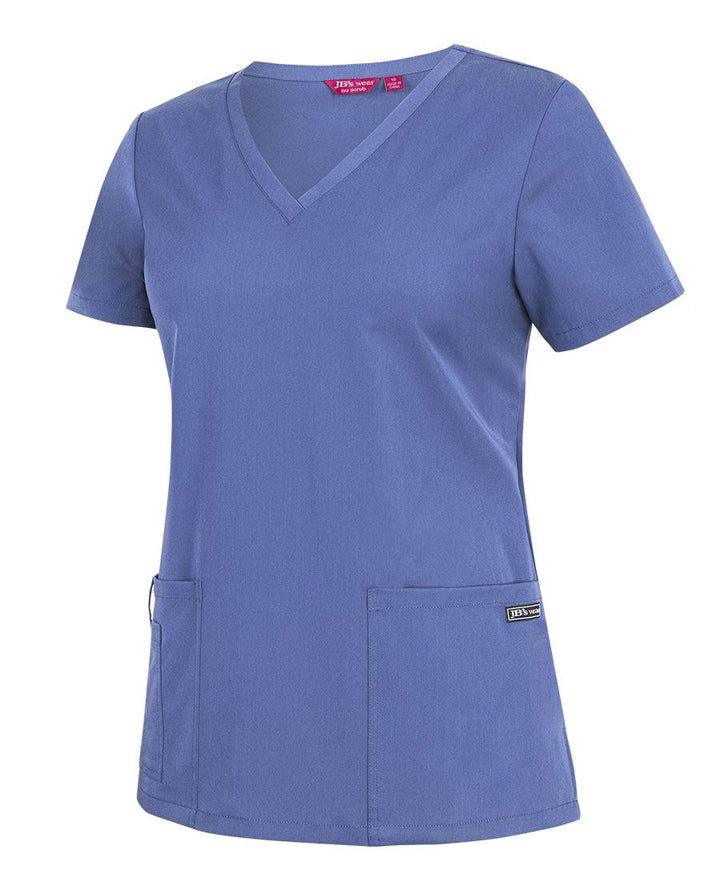 4SNT1 - JB's Wear - Ladies NU Scrub Top Vista Blue 