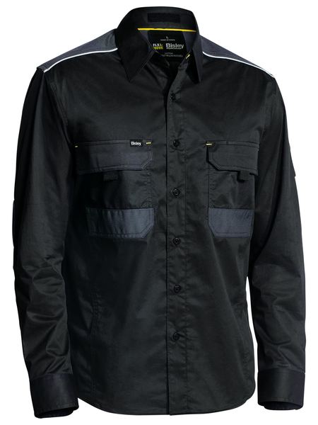 BS6133- Bisley - Flx & Move Mechanical Stretch Shirt Black