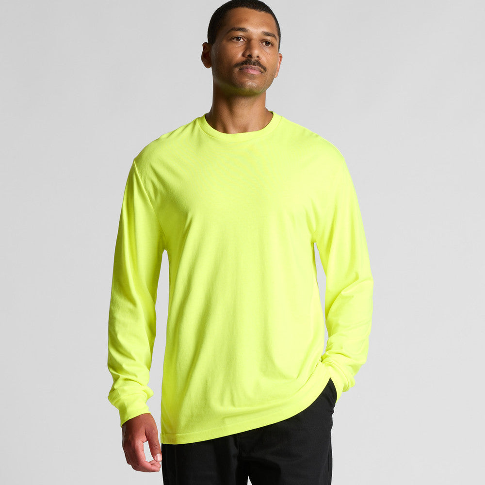 5054F - AS Colour - Block Safety L/S Tee Safety Yellow