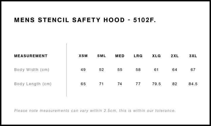 5102F - AS Colour - Stencil Safety Hoodie