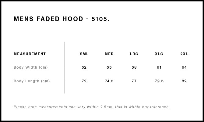 5105 - AS Colour - Faded Hoodie - 290gsm 80% Cotton - Clearance