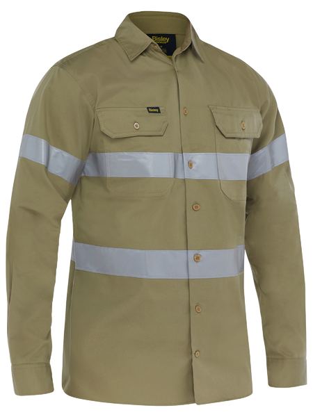 BS6883T - Bisley - Taped Cool Lightweight Drill Shirt Khaki