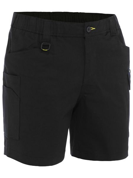 BSHC1018 - Bisley - Stretch Cotton Elastic Waist Cargo Short Black