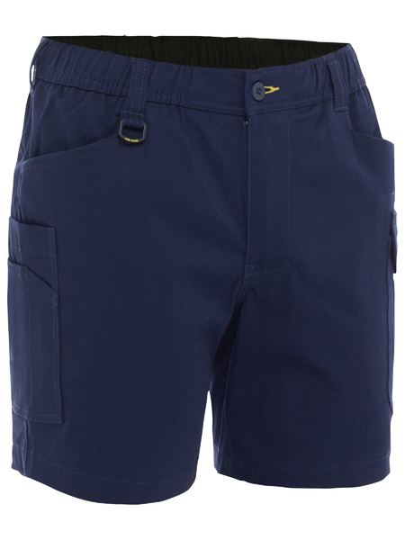 BSHC1018 - Bisley - Stretch Cotton Elastic Waist Cargo Short Navy