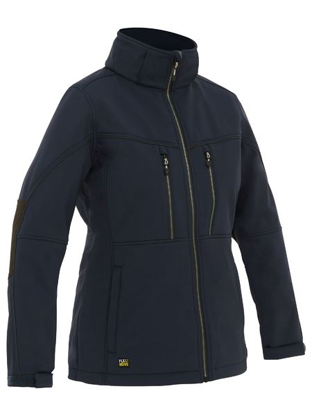 BJL6570 - Bisley - Women's Flex & Move Hooded Softshell Jacket Navy 