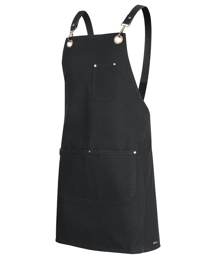 5ACBP - JB's Wear - Brass Eyelet Canvas Apron with PU Strap - Black