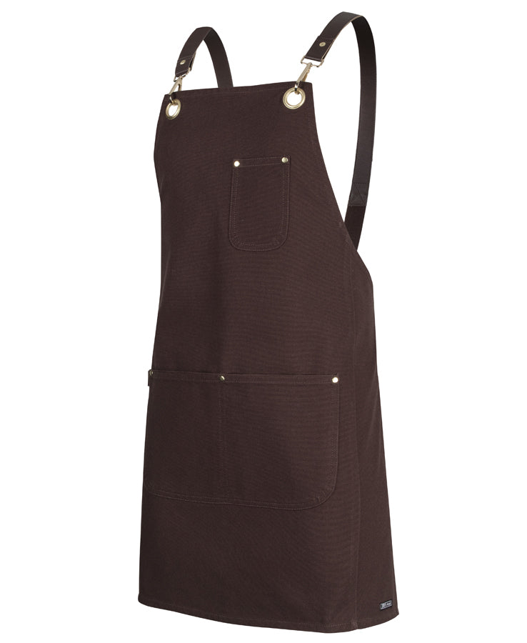 5ACBP - JB's Wear - Brass Eyelet Canvas Apron with PU Strap - Chocolate