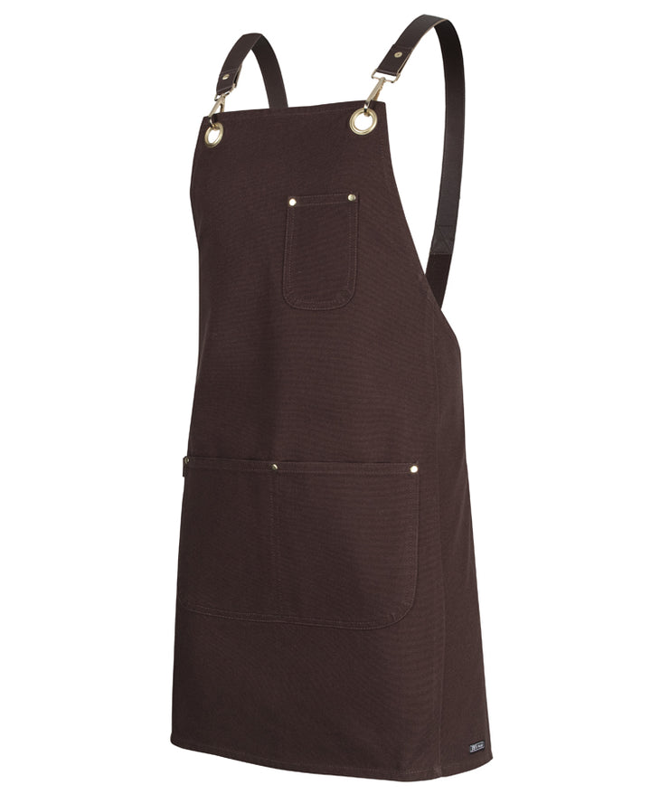 5ACBP - JB's Wear - Brass Eyelet Canvas Apron with PU Strap - Chocolate
