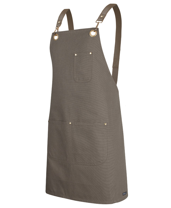 5ACBP - JB's Wear - Brass Eyelet Canvas Apron with PU Strap - Latte