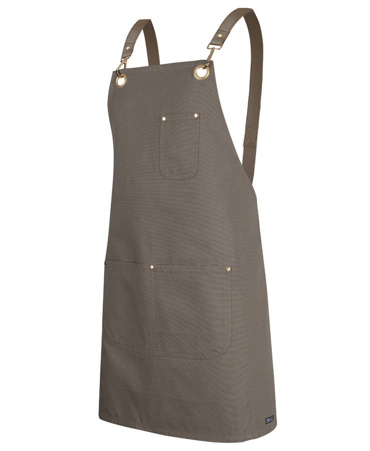 5ACBP - JB's Wear - Brass Eyelet Canvas Apron with PU Strap - Latte