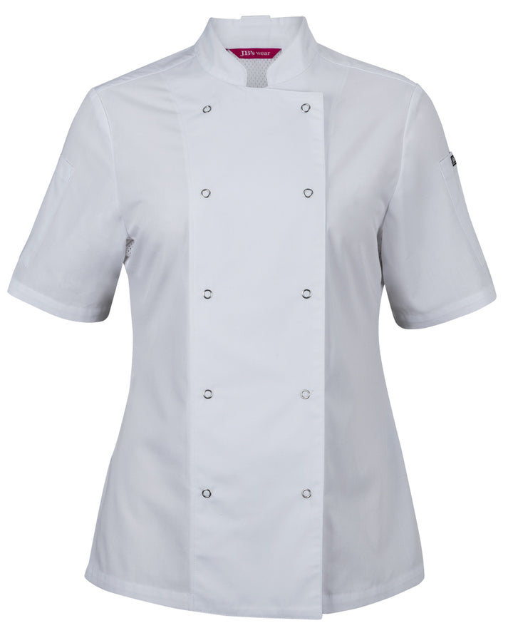 5CJS1 - JB's Wear - Ladies S/S Snap Button Chef Jacket White