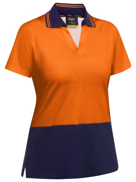 BKL1234 - Bisley - Women's Hi-Vis V-Neck Polo Orange