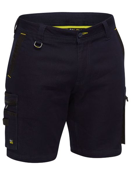 BSHC1335 - Bisley - Flx & Move Stretch Denim Zip Cargo Shorts Denim