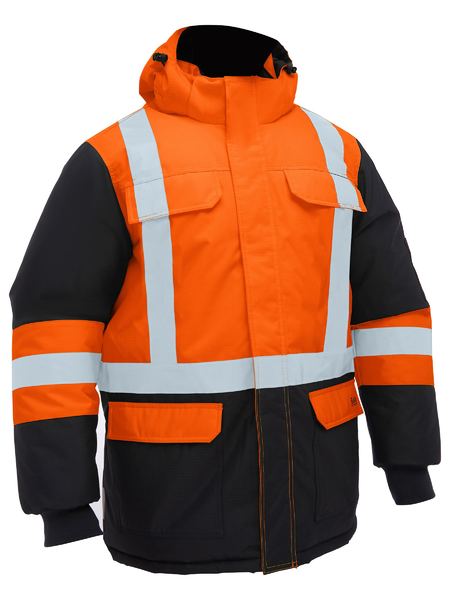 BJ6454HT - Bisley - H Taped Hi Vis Hooded Freezer Jacket