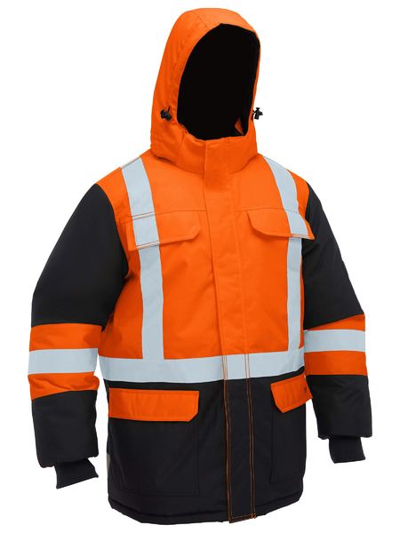 BJ6454HT - Bisley - H Taped Hi Vis Hooded Freezer Jacket