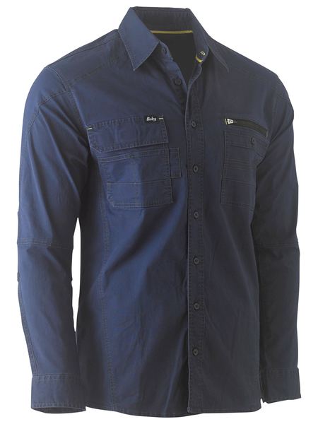 BS6144 - Bisley - Flx & Move Long Sleeve Utility Work Shirt Navy