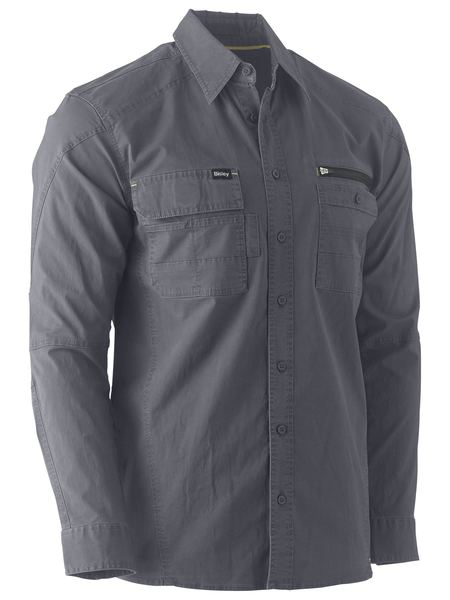 BS6144 - Bisley - Flx & Move Long Sleeve Utility Work Shirt Charcoal