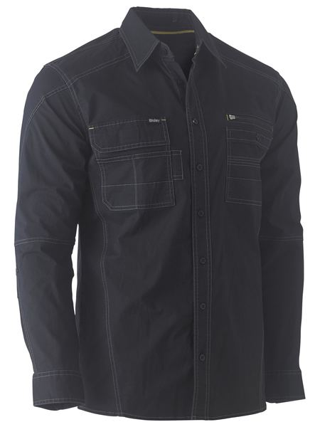 BS6144 - Bisley - Flx & Move Long Sleeve Utility Work Shirt Black