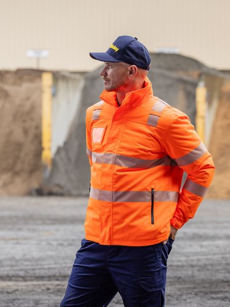 BJ6842T - Bisley - USB Taped Hi Vis Heated Jacket with Hood Orange