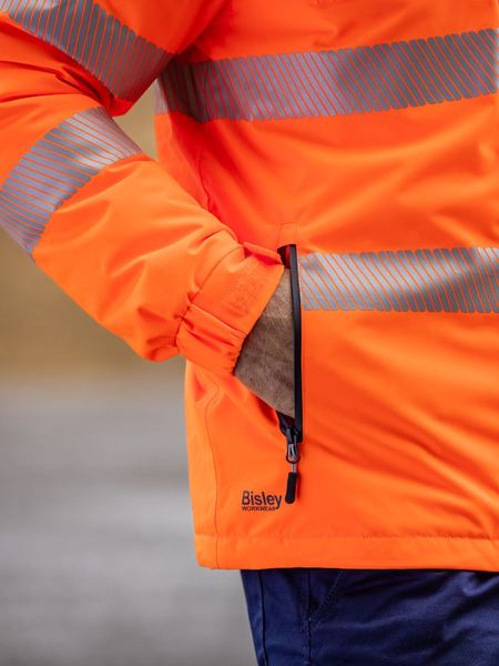 BJ6842T - Bisley - USB Taped Hi Vis Heated Jacket with Hood