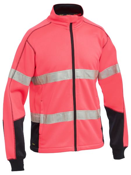 BK6611T - Bisley - Men's Taped Hi-Vis Zip Front Fleece Pink/Navy