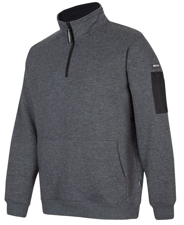 6CHF - JB's Wear - 350 Premium Trade 1/2 Zip Fleece Charcoal/Black 