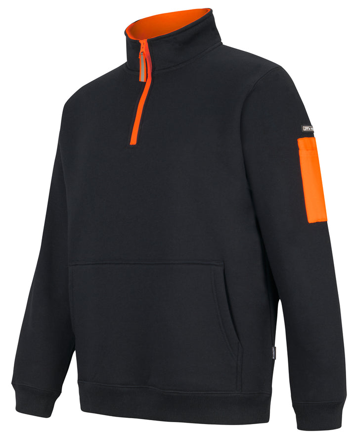 6CHF - JB's Wear - 350 Premium Trade 1/2 Zip Fleece Black/Orange