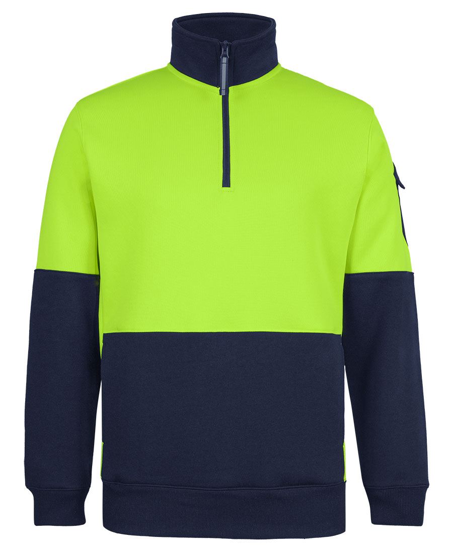 6CHVF - JB's Wear - Hi-Vis 350gsm 1/2 Zip Neck Sweatshirt