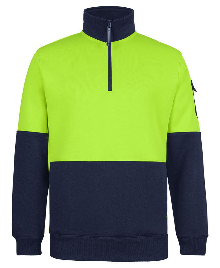 6CHVF - JB's Wear - Hi-Vis 350gsm 1/2 Zip Neck Sweatshirt